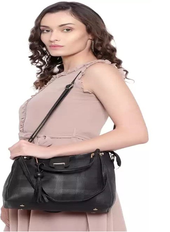 Daniel Clark حقيبة يد نسائية من دانيال كلارك / حقيبة كتف نسائية / حقيبة حمل للبنات / بنقشة جلد التمساح / حقيبة مكتب للنساء (أسود) - Image 3